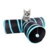 Foodie Puppies Interactive Foldable Hiding 3-Way Cats Tunnel with Hanging Ball (Blue, T-Shape Tunnel) | Maze Toy, Puzzle & Training Cave Suitable for Cat, Kitten, Rabbit, Guinea Pig & Puppies