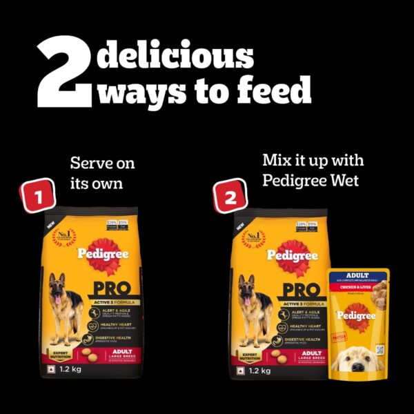 61258HVGgzL._SL1200_.jpg Pedigree PRO Adult Large Breed, 3 kg Dry Dog Food, Vet Trusted Brand, Expert Nutrition, Quality Protein, 33% More Nutrients (18 Months Onwards)