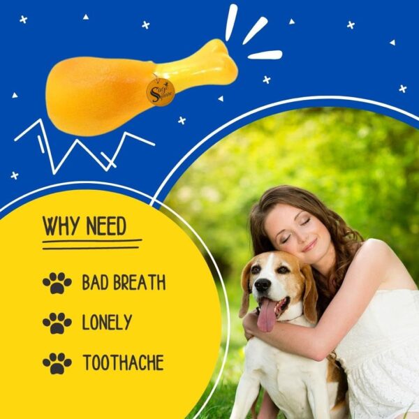 6131KYwz6qL._SL1080_.jpg Sage Square Dog Squeaky Chicken Leg Colorful Rubber Toy for Safe Fun & Entertainment - Perfect for Dogs, Puppies, Cats & Kittens, This Toy Will Keep Your pet Engaged, stimulated & Happy