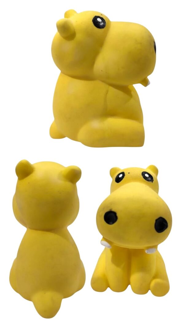 6133iN1zqHL._SL1500_.jpg The Pets Company Latex Squeaky Chew Dog/Puppy Toy for Puppies & Small Dogs | Durable, Animal Design, Non-Toxic, for Playing, Teething and Chewing | Sitting Hippo - 7 Cm (Color May Vary)