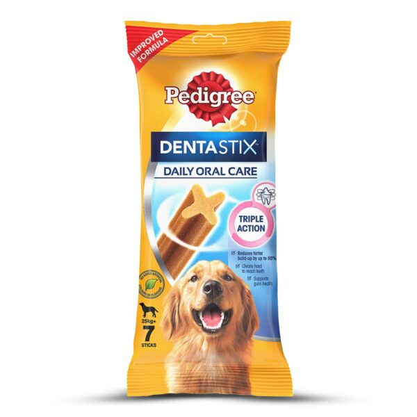 Pedigree Dentastix Oral Care Dog Treat, Adult Large Breed (25+ Pedigree Dentastix Oral Care Dog Treat, Adult Large Breed (25+ kg), 270 g, Recommended by Vets, Supports Gum Health, Reduces Risk of Gum diseases