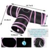 Cat Tunnel Kitten Dog Rabbits Cat Interactive Toy Play Toy Foldable Pet Cat Toy with Ball Tunnel (3 Way, Pink),for kid