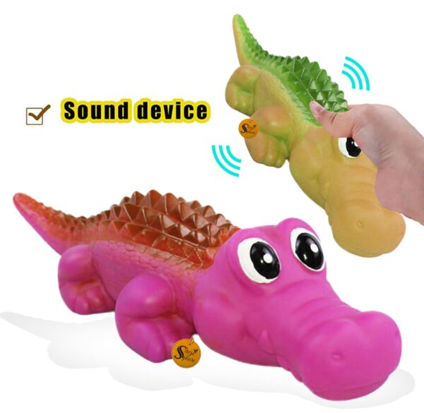 615WgiwT7RL._SL1500_.jpg Sage Square Durable, Interactive Dog Squeaky Crocodile Toy with Built-in Squeaker for Tugging, Fetching and Cleaning Teeth. Suitable, Keeps Dogs Happy (Random Colour)