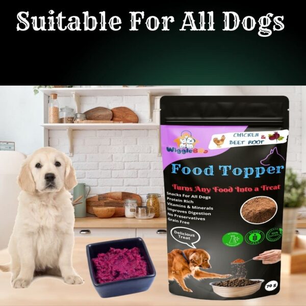 615kQxyt2AL._SL1080_.jpg Magical Dog Food Topper || Joy of Best Taste || Chicken & Beet Root Flavour || Grain Free & Protein Rich || Super Energy Food || 70g