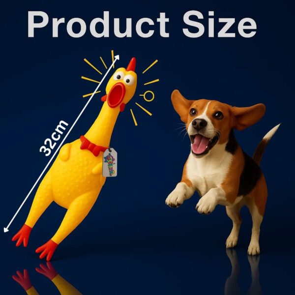 Western Era Squeaky Chicken Dog Toy 32CM | Rubber Rooster Shaped Interactive Chew Toy for Dogs & Puppies | Built-in Squeaker for Fetch & Training | Textured Surface for Teeth Cleaning | Funny Dog Toy
