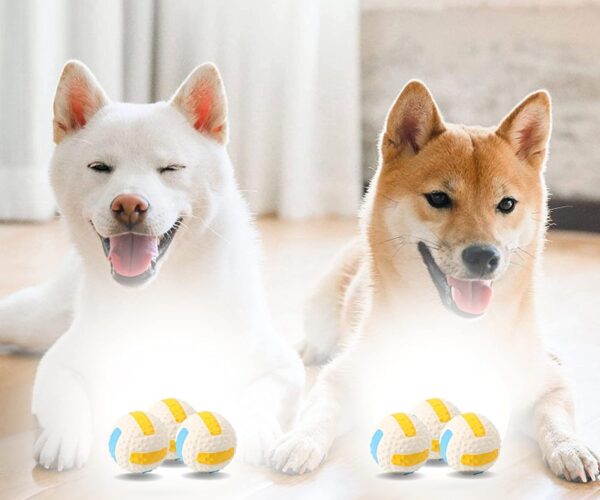 616l1ThNyqL._SL1500_.jpg PremiumAV Squeaky Dog Ball Toy – Interactive Chew Toy for Small Dogs & Cats, Durable Fetch Ball with Loud Squeaker, Fun Sound Dog Toys for Training, Teething & Playtime, Volleyball Shape
