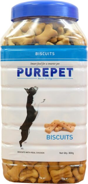 PUREPET Dog Biscuit Treats Milk Flavour 800Gm Pack, All Life Stages