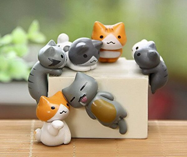 616zf70jaFL._SL1080_.jpg VRB Dec 4 Pcs Miniature Showpiece Set for Home Decor, car Dashboard,Valentine,Living Room,Gifts Figurines,Cake Decoration Items,Figurines for Home Decor. (6 Pcs Lazyy Cat Miniature)