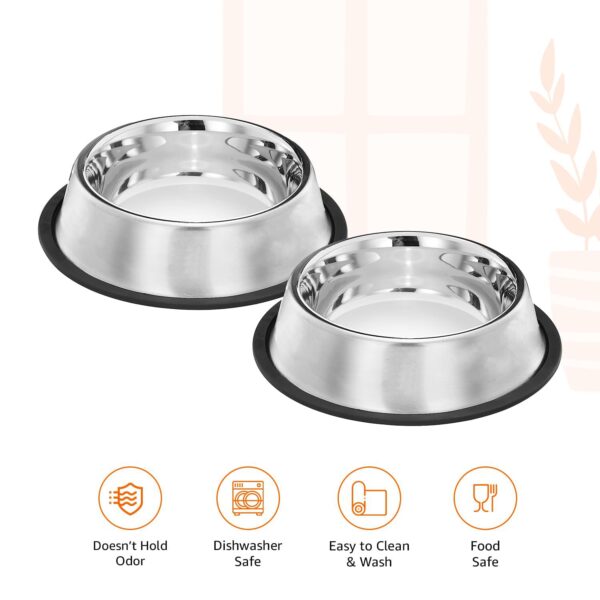 Pets Empire Small Dog and Cat Feeding Bowl Steel (200 ml) Set of 3