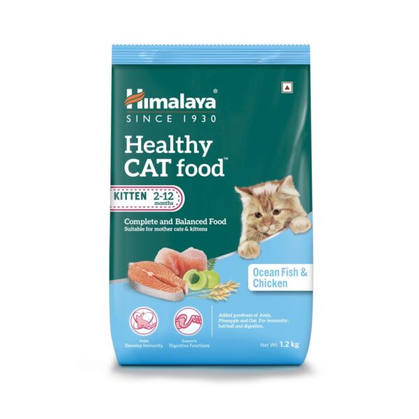 Himalaya Healthy Cat Food | Ocean Fish and Chicken Flavor | Mother and Kitten | 1.2 Kg,Pellet