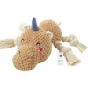 Foodie Puppies Plush Squeaky Rope Toy - (Beige Unicorn) | Non-Toxic, Soft, Stuffed, Teething, Playful, Cuddly Rope Toy | Plush Toys for Small to Medium Dogs and Puppies (Size: 14cm)