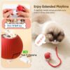 Interactive Rechargeable Smart Pet Chase Ball – Automatic Rolling Toy with Speedy Tail Rope for Bored Cats & Small Dogs (Colour May Vary)