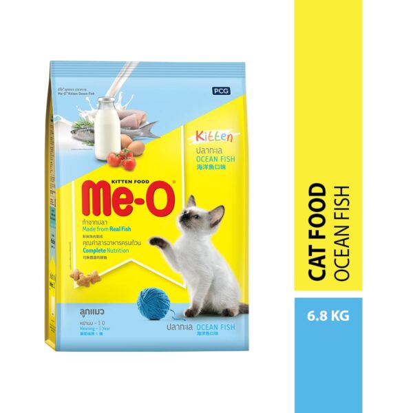 619o6jwtvkL._SL1200_.jpg Me-O Ocean Fish With Skimmed Milk Kitten Food Complete Nutrition Kibble Cat Food, 6.8 Kg