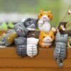 VRB Dec 4 Pcs Miniature Showpiece Set for Home Decor, VRB Dec 4 Pcs Miniature Showpiece Set for Home Decor, car Dashboard,Valentine,Living Room,Gifts Figurines,Cake Decoration Items,Figurines for Home Decor. (6 Pcs Lazyy Cat Miniature)