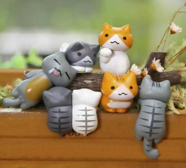 VRB Dec 4 Pcs Miniature Showpiece Set for Home Decor, VRB Dec 4 Pcs Miniature Showpiece Set for Home Decor, car Dashboard,Valentine,Living Room,Gifts Figurines,Cake Decoration Items,Figurines for Home Decor. (6 Pcs Lazyy Cat Miniature)