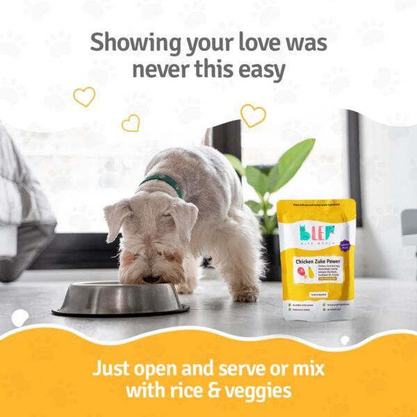 61AAGPEnxfL._SL1080_.jpg BLEP Healthy Dog Food for Adult & Puppies | Chicken Zucchini | Zero Preservatives | Wet Dog Food | Travel Packs | Complete Meal & Balanced Dog Food | 700g | 7 Packs of 100g