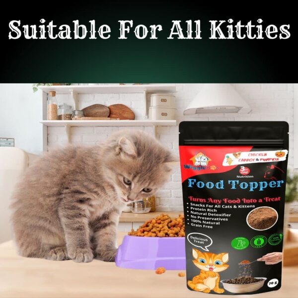 3 in 1 Magical Cat Food Topper || Joy of Best Taste || Chicken, Carrot & Pumpkin Flavour || Grain Free & Protein Rich ||Anti-Oxidant & Natural Dewormer || 70g