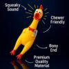 Western Era Squeaky Chicken Dog Toy 32CM | Rubber Rooster Shaped Interactive Chew Toy for Dogs & Puppies | Built-in Squeaker for Fetch & Training | Textured Surface for Teeth Cleaning | Funny Dog Toy