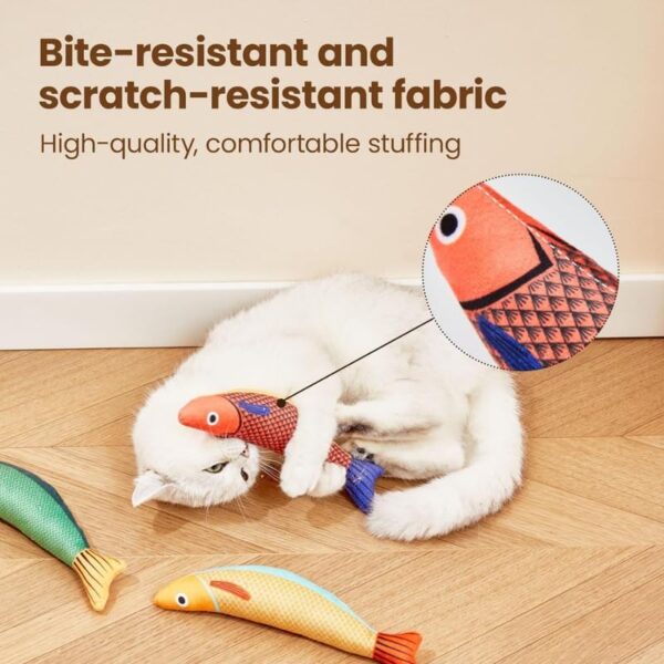 61B7XwbmJlL.jpg D&C PAWS Catnip Fish Toy for Cats Soft and Durable, Interactive Cat Kicker Toys for Indoor Kitten Exercise 8 Inches Teething Chew Toy for All Breeds (Pack of 1 Pcs, Multicolor)