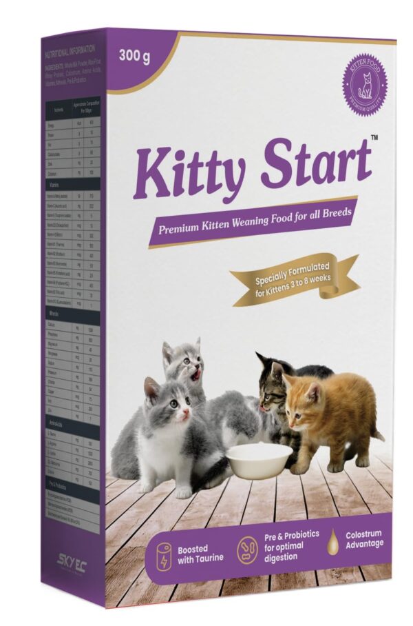 Premium Kitten Weaning Food | Dry Cat Food Double Strength Formula with Colostrum | Immune & Digestive Support | Cat Food for All Breeds, Pregnant & Lactating Cats | 300g