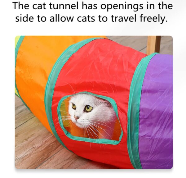 24x7 eMall Cat 2 Way Tunnel Cat Toy Indoor Outdoor Kitty Puppy Puzzle Exercise Hiding Training Toy Pet Tube Collapsible Play Toy - 122 CM