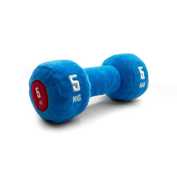 Goofy Tails Gym Series Dumbbell Plush Toy for Dogs | Goofy Tails Gym Series Dumbbell Plush Toy for Dogs | Squeaky Toy for Dogs and Puppies | Great for Playing Fetch and Retrieve(Blue)