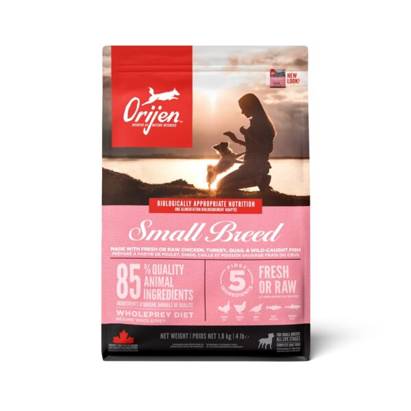 ORIJEN Small Breed Dry Dog Food, Grain Free Dry Dog Food for Small Breeds, Fresh or Raw Ingredients, 1.8 Kg