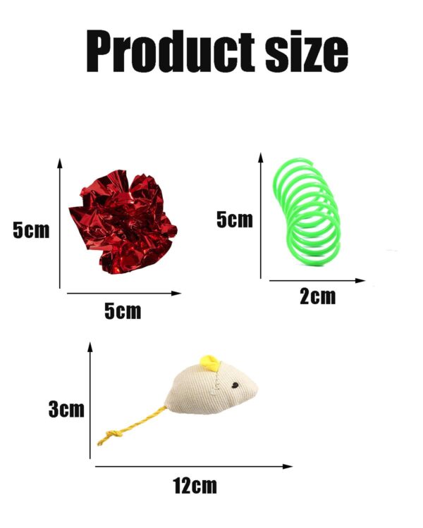 8 PCS Cat Springs, Interactive Cat Toy Set, Includes 2 Mouse Figurines, 4 Colorful Springs, 2 Crinkle Balls, Durable and Safe for Indoor and Outdoor Play, Cats