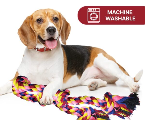 BOLTZ Cotton Rope Chew Toy for Dogs Large with 5 Chew Knots 25 Inch in Length