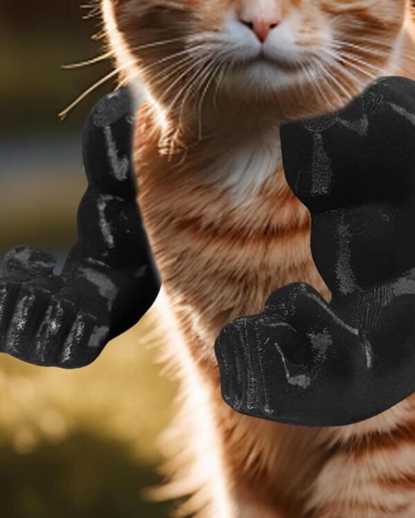 Cat Toy, Cat Arms, Muscle Arms, Large Black, Funny Pet Props for Interactive Play, Unique Gift for Enthusiasts, Social Media Worthy Decoration, Size 6.38 x 6.77 x 3.46 Inches