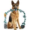 61CIA7xIw6L._SL1500_.jpg Foodie Puppies Cotton Chew Rope Dog Toy Large with 6 Knot Thick Chew, Long for Aggressive chewers - Extra Durable - Heavy Duty - Washable (Color May Vary)
