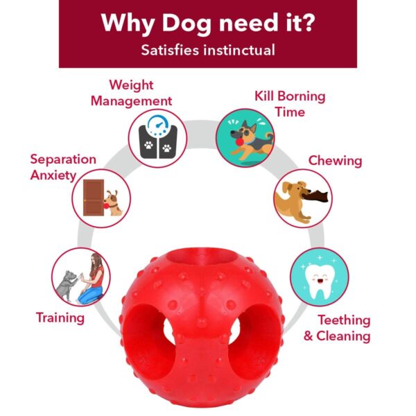 Meat Up Non-Toxic Rubber Hole Ball Toy, Puppy/Dog Teething Toy - 7.62 cm Pack