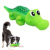 Sage Square Durable, Interactive Dog Squeaky Crocodile Toy with Built-in Sage Square Durable, Interactive Dog Squeaky Crocodile Toy with Built-in Squeaker for Tugging, Fetching and Cleaning Teeth. Suitable, Keeps Dogs Happy (Random Colour)