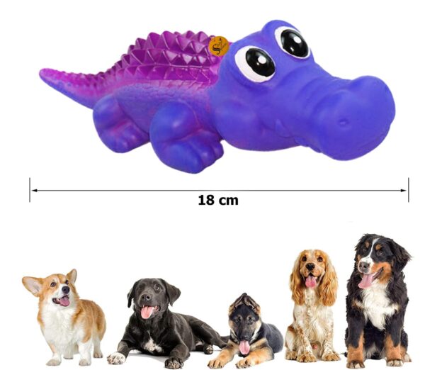 61CooUjZljL._SL1500_.jpg Sage Square Durable, Interactive Dog Squeaky Crocodile Toy with Built-in Squeaker for Tugging, Fetching and Cleaning Teeth. Suitable, Keeps Dogs Happy (Random Colour)