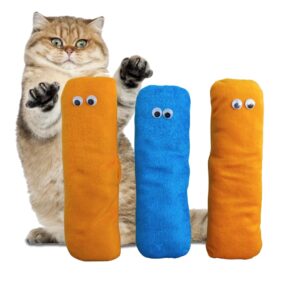 Cat Kicker Plush Toy Set for Cats & Kittens | Cat Kicker Plush Toy Set for Cats & Kittens | Soft, Colorful & Lightweight Toys with Catnip fillable Pocket | Non-Squeaky, Fun Indoor Play | Pack of 3 (Colors May Vary)