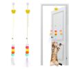 Cat Toys, Hanging Spring Toys for Cats, Interactive Cat Playing Toy with Feathers and Crinkle Paper, Kitten Toys for Indoor Play, 2-Pack