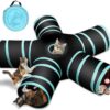 GUSTYLE Cat Tunnel Toy 5 Way, Collapsible Pet Play Tunnel Tube with Storage Bag for Cats, Puppy, Rabbits, Guinea Pig, Indoor and Outdoor Use