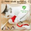 Interactive Electric Automatic Rolling Moving Rechargeable Self Play Stimulation Toy for Cats and Small Dogs - Smart Pet Chase Ball with Speedy Tail Rope for Indoor Enrichment (Red)