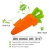 61Fo7TNNsfL._SL1500_.jpg RvPaws Veggie Series Carrot Squeaky Chew Toys for Dogs & Puppies| Medium & Large Breeds (Orange)