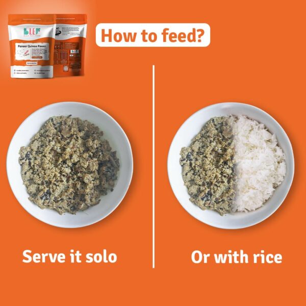 61Fr6AA8YhL._SL1080_.jpg BLEP Fresh Dog Food (Wet) Human Grade, Grain Free|Paneer, Quinoa & Mixed Veggies|Omega 3, 6, Vitamin A, D, E, B|Zero Preservatives & Sugar|Easily Digestible|for All Dog Breeds|100g (Pack of 1)