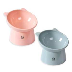 Foodie Puppies Elevated Bowl Feeder Food Water for Cats, Kittens Foodie Puppies Elevated Bowl Feeder Food Water for Cats, Kittens & Puppies (Set of 2) Persian Cat Food Bowl Tilted Raised Bowl (Color May Vary) Plastic, ?15L x 13.5W x 11.5H cms