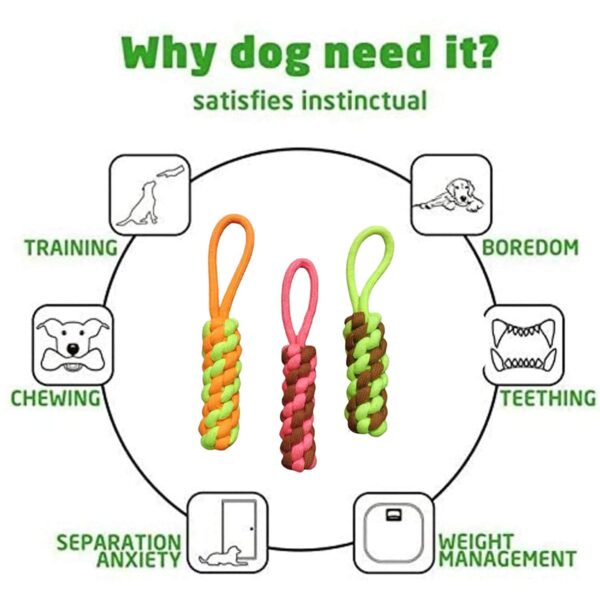 61GGf4ePmML._SL1500_.jpg Tail Dog Toys + Dog Chew Toys + Puppy Teething Toys + Rope Toys + Dog Toys for Small to Medium Dog Toys + Dog Toy Pack(Pack of 5)