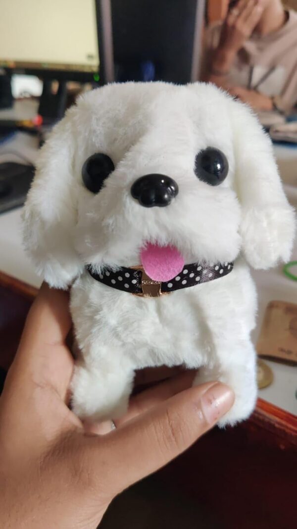 ANKRI White Walking and Barking Dog Soft Puppy Toy for Kids Battery Operated Plush That Walks & Moves Tail Interactive Cute Toy Gift for Girls & Boys | Pack of 1