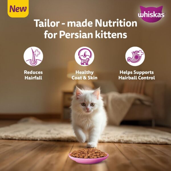 61HuBZS9J6L._SL1001_.jpg Whiskas Persian Kitten (2-12 Months) Dry Cat Food, 6.8kg, 100% Complete & Balanced Tailor Made Nutrition, Reduces Hairfall, for Healthy Coat & Skin