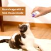 PETS EMPIRE Playing Kitten Pet Supplies Plush Mouse Ball False Mice Cat Toys Rat in Cage (Pack of 2)