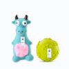 Foodie Puppies 2in1 Combo of Latex Squeaky Sound Chew Toy Foodie Puppies 2in1 Combo of Latex Squeaky Sound Chew Toy - (Blue Bull and Claw Ball) for Small Dogs & Puppies | Interactive Non - Toxic Durable Rubber Pet Toy for Training, Chewing and Playing