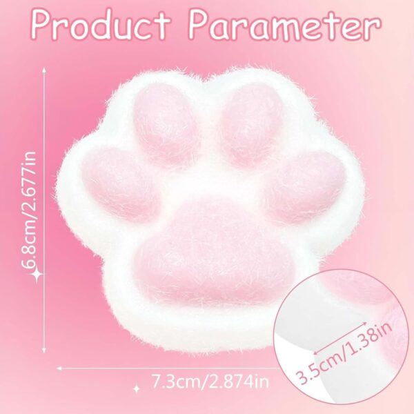 Taba Squishy, Super Soft Large Fufu Squishy Cat Paw, Stress Relief Toys Adults, Fidget Toys Adults, Pink and White Cat Paw Design, Soft and Durable Squishy Toy