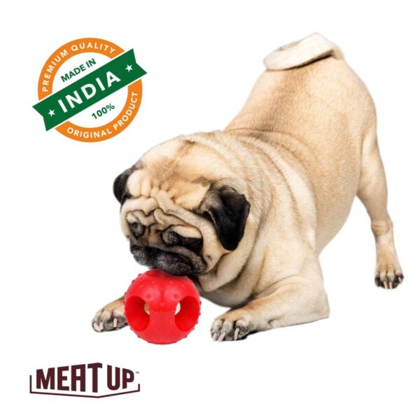 Meat Up Non-Toxic Rubber Hole Ball Toy, Puppy/Dog Teething Toy - 7.62 cm Pack