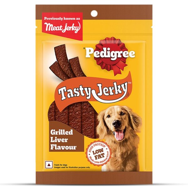 Pedigree® Tasty Jerky™ Dog Treat, Grilled Liver Flavour, 70 g, Pedigree® Tasty Jerky™ Dog Treat, Grilled Liver Flavour, 70 g, Jerky-Style Treats for Bonding, Low-Fat and Rich-Protein* Dog Treats