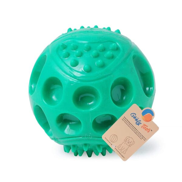 Goofy Tails Dog Ball Toy, Hard Squeaky Rubber Ball Toys Goofy Tails Dog Ball Toy, Hard Squeaky Rubber Ball Toys for Dogs, Dog Chew Toys, Squeaky Toys for Dogs (Blue/Green/Orange)